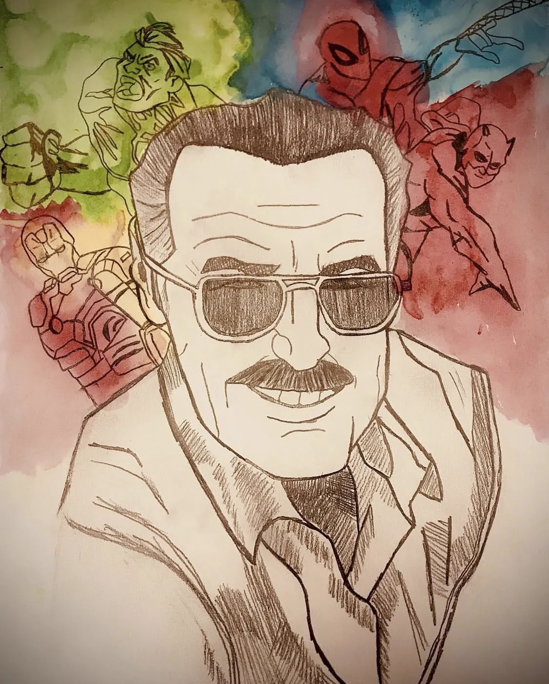 Creator & Creation: Stan Lee — Ink & Watercolor